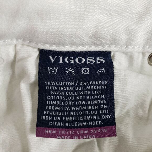 Vigoss Womens Jeans Size 28 L27 The Thompson Tomboy White Distressed Ripped Mid - Picture 10 of 12